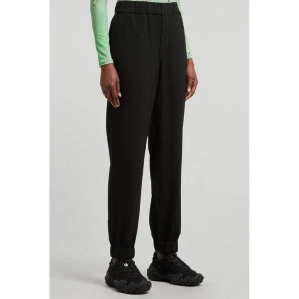 Ganni Recycled Crepe Trouser Black Casual Ganni Elasticized Joggers